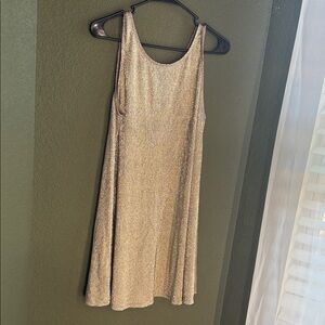Gold Sleeveless Shimmer Dress